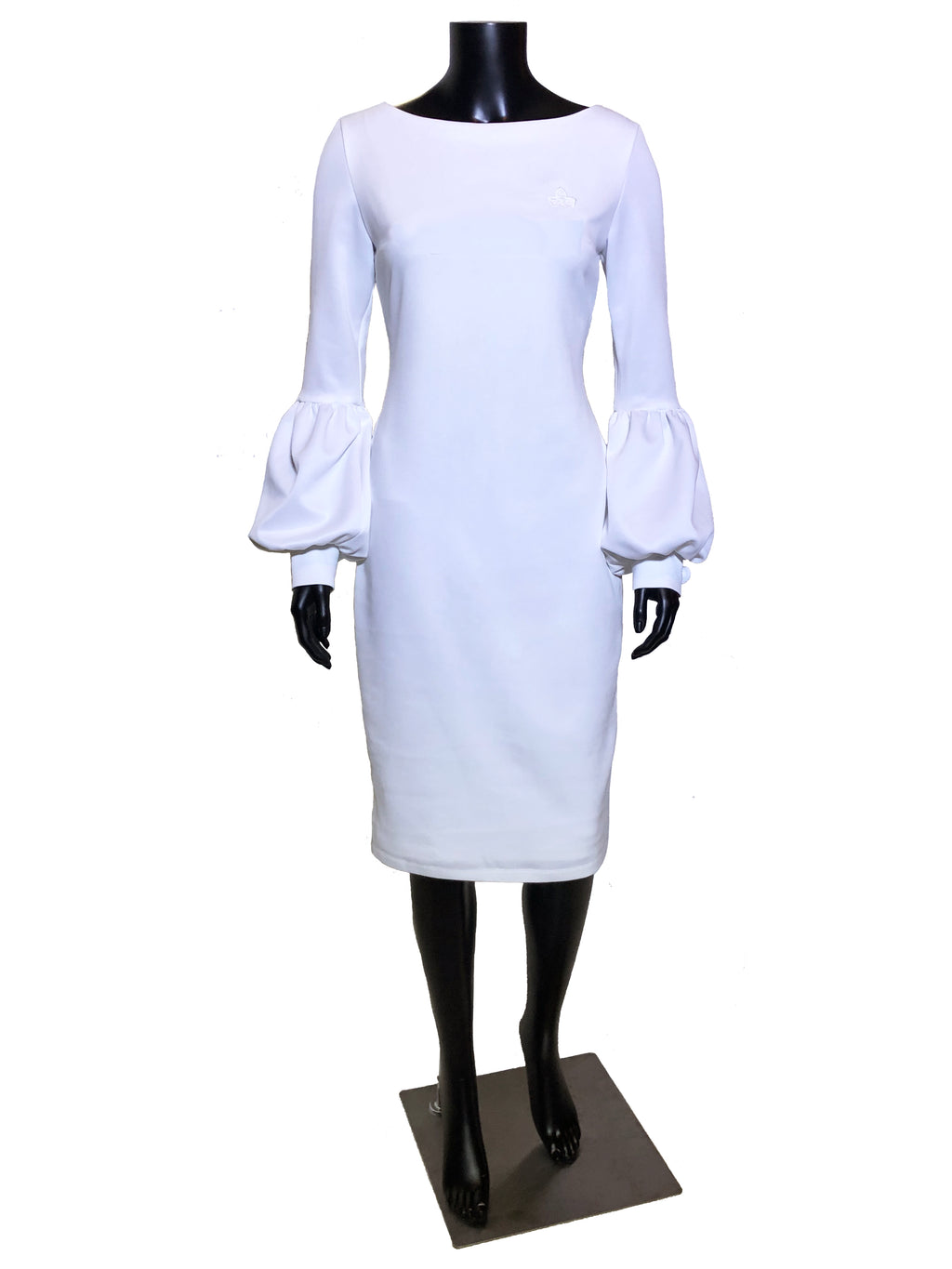 Royal Bishop-Sleeve Dress (White, Black or Green)